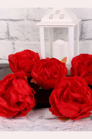 BS AMOR Red Set Of 5 Peony Artificial Flowers
