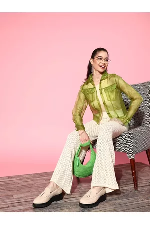 Antheaa Women Green Tailored Jacket