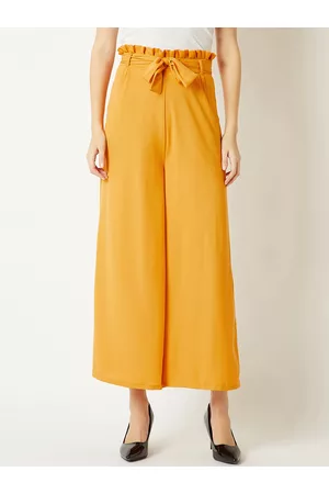Miss Chase Women Yellow Regular Fit Solid Culottes