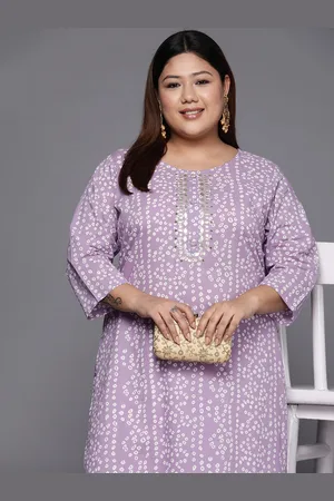 Varanga Women Plus Size Bandhani Printed Gota & Zari Embroidered Kurta