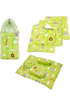 Baby Moo Infants Green Fun In The Jungle Print Premium Bedding Gift Set