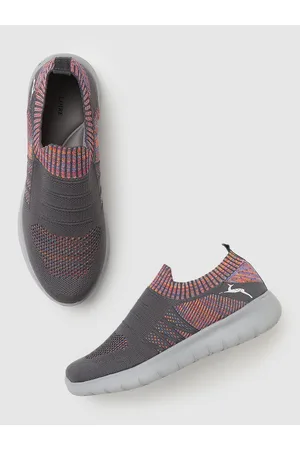Marc Loire Women Grey Melange Woven Design Slip-On Sneakers