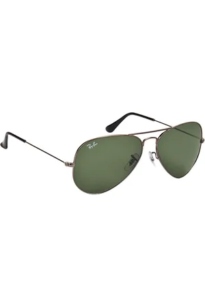 Ray-Ban Men UV Protected Green Lens Pilot Sunglasses