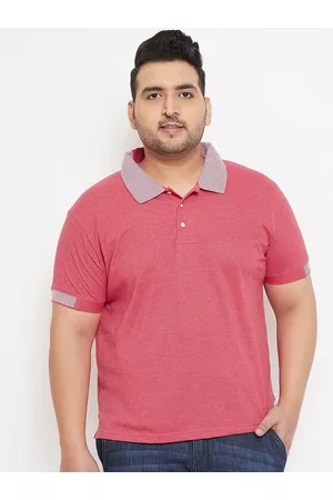 Instafab Men Red Solid Polo Collar T-shirt