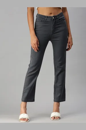 SHOWOFF Women Grey Straight Fit High-Rise Jeans