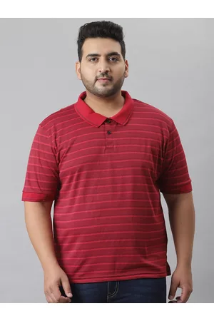 Instafab Men Red Striped Polo Collar Outdoor T-shirt