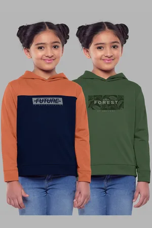 HELLCAT Girls Pack of 2 Printed Hooded Cotton Sweatshirt