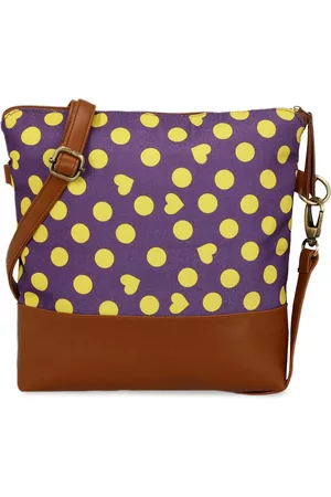 KLEIO Purple & Brown Printed Sling Bag