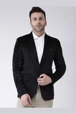 Hangup Men Black Solid Single-Breasted Formal Blazers