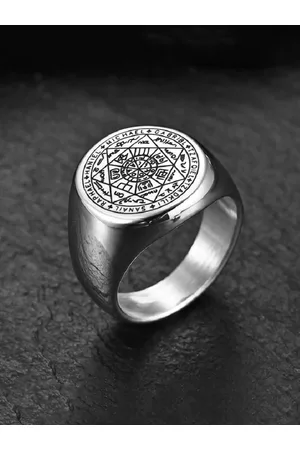 Yellow Chimes Men Rhodium-Plated Stainless Steel Finger Ring
