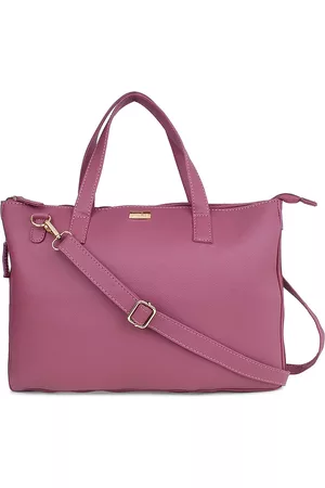 yelloe Women Pink Solid Expandable Laptop Bag