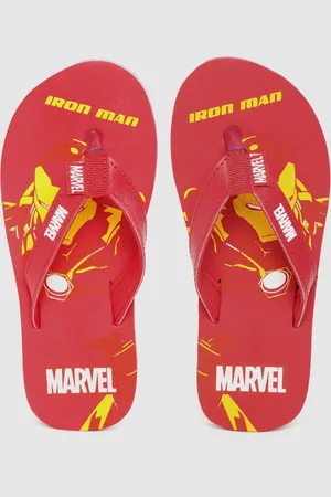 toothless Boys Red & Yellow Marvel Avengers Ironman Print Thong Flip-Flops