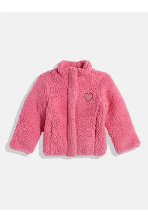 Ralph Lauren Girls Pink Self Design Bomber Jacket