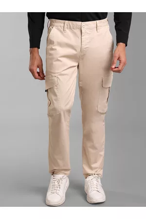 Kazo Men High-Rise Cargos Cotton Trousers
