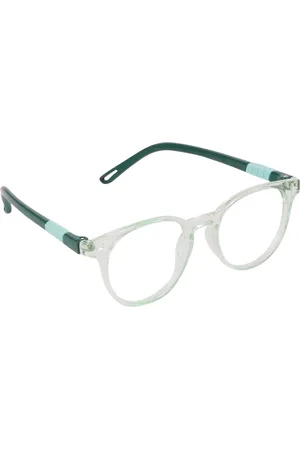 Optify Unisex Clear Lens & Green Round Sunglasses with UV Protected Lens