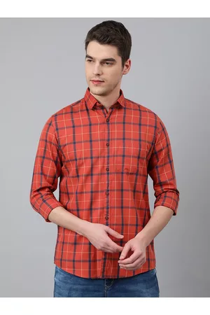 Richlook Men Cotton Slim Fit Tartan Checks Checked Casual Shirt