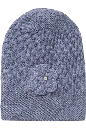 EL REGALO Kids Blue Wool Self Design Beanie Caps