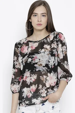 Sera Women Black Printed Top