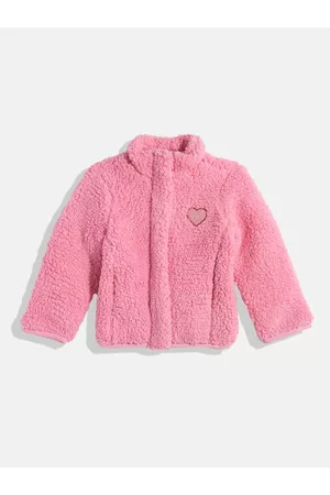 Ralph Lauren Girls Pink Self Design Bomber Jacket