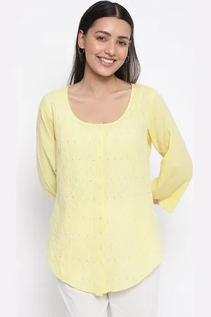 Fabindia Women Yellow Printed Casual Shirt