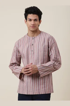 Fabindia Men Multicoloured Striped Cotton Kurta