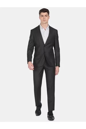 Arrow Men Checked Single-Breasted Two Piece Suit Set