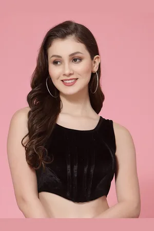 KASSUALLY Corset Detailed Velvet Top
