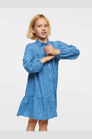 MANGO Girls Floral Printed Sustainable Shirt Dress