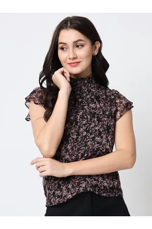 CHARMGAL Floral Print Chiffon Top