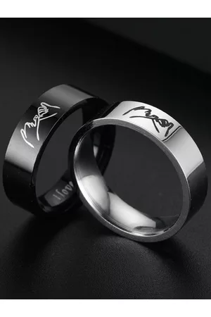 University Set of 2 Knot Matte Couple Finger Ring