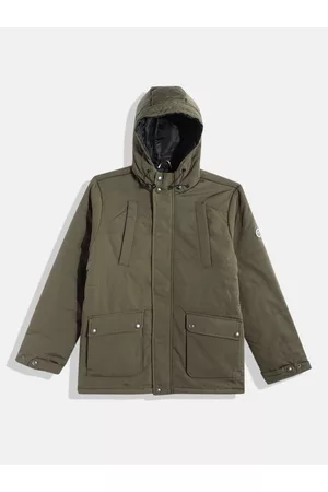 Ralph Lauren Boys Olive Green Solid Parka Jacket