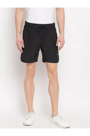 Richlook Men Black Mid-Rise Sports Shorts