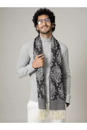 HANDICRAFT PALACE Men Black Woven Design Mufflers