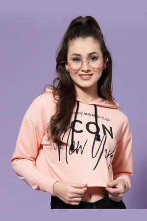 KASSUALLY Women Printed Hooded Sweatshirt