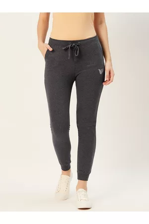 Sera Women Charcoal Grey Solid Joggers