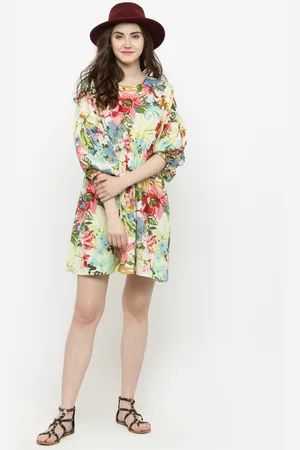Sera Women White Printed A-Line Dress