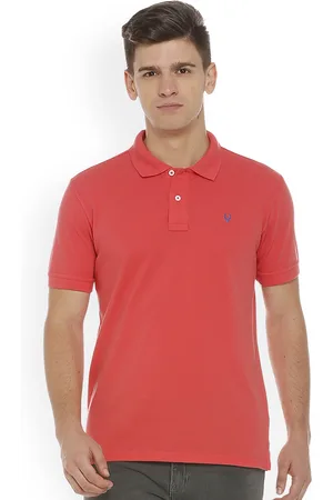 Allen Solly Men Red Solid Polo Collar T-shirt
