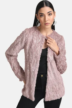 Kazo Women Pink Floral Floral Open-Front Jacket
