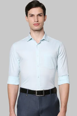 Park Avenue Men Green Slim Fit Formal Shirt