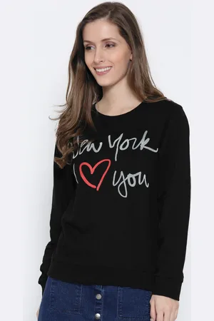 Sera Women Black Printed Sweatshirt