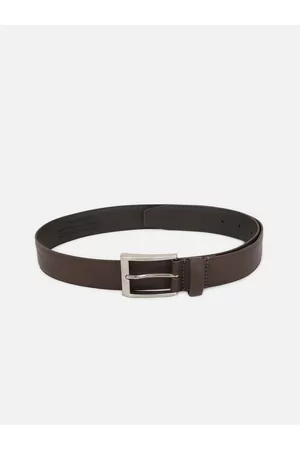 Louis Philippe Men Brown Solid Leather Belt