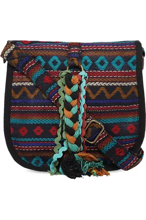 The House of Tara Textured Structured Sling Bag with Embelished Styling