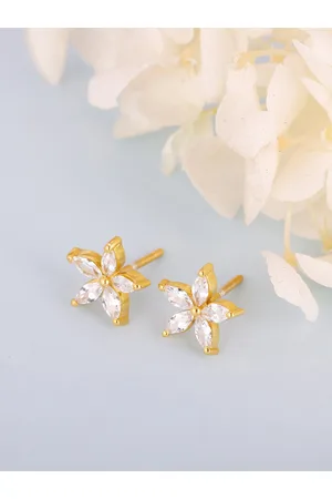 GIVA Women Gold-Plated Floral Studs Earrings