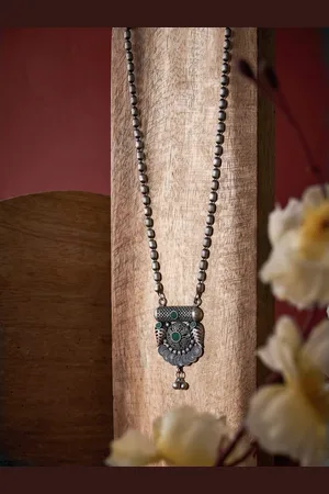 ATIBELLE Silver-Plated Oxidised Necklace