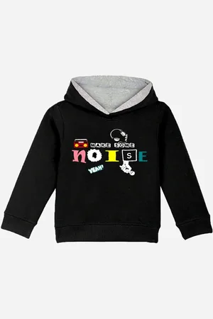 naughty ninos Girls Typhography Printed Hooded Sweatshirt