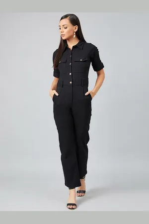 ATHENA Women Black Solid Basic Jumpsuit
