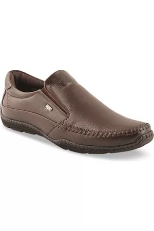 ID Men Brown Slip On Formal Shoes