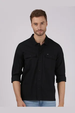 Lee Men Black Comfort Fit Casual Shirt