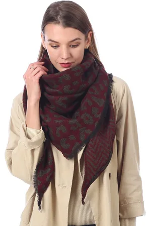 JC Collection Women Red & Olive Green Printed Scarf