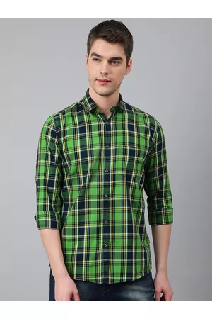 Richlook Men Cotton Slim Fit Tartan Checks Checked Casual Shirt
